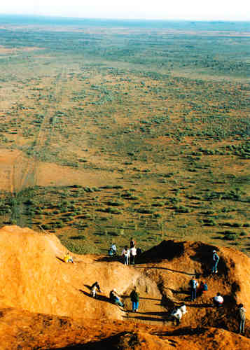 View out into the distance at the top of Ayers Rock