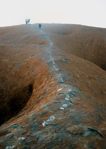 Footpath up to the top of Ayers Rock - just follow the white line!